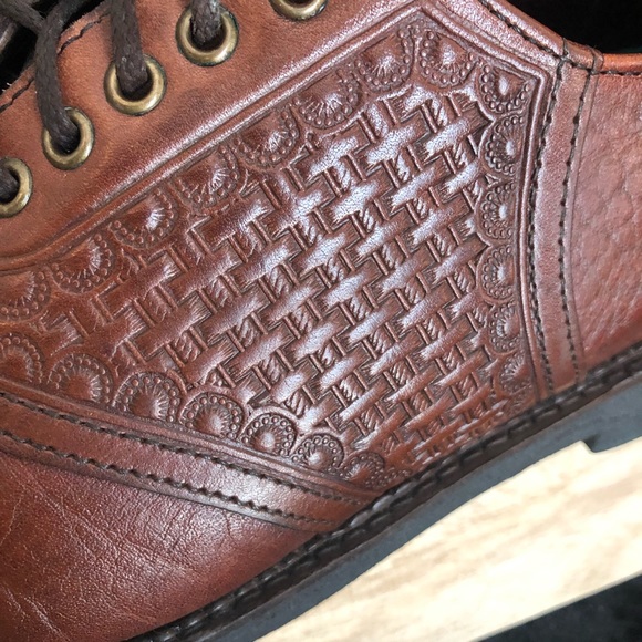 HS Trask Leather Weave Saddle Dress Shoe Oxford Brown, 8.5 M - Picture 10 of 11